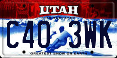 UT license plate C403WK