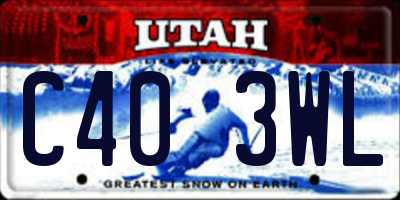 UT license plate C403WL