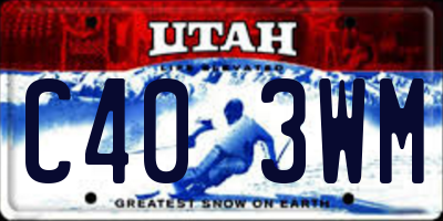 UT license plate C403WM