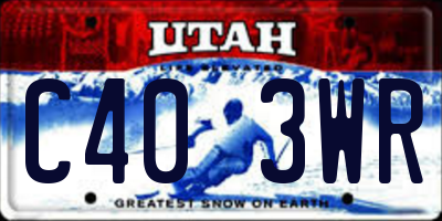 UT license plate C403WR
