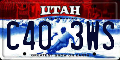 UT license plate C403WS