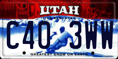 UT license plate C403WW