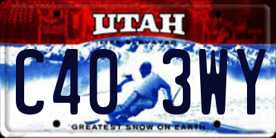 UT license plate C403WY