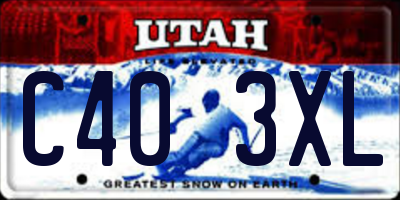 UT license plate C403XL