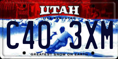 UT license plate C403XM