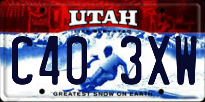 UT license plate C403XW