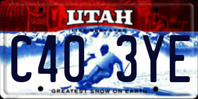 UT license plate C403YE