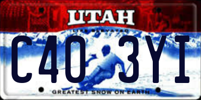 UT license plate C403YI
