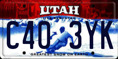 UT license plate C403YK