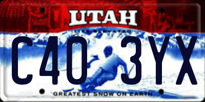 UT license plate C403YX
