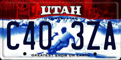 UT license plate C403ZA