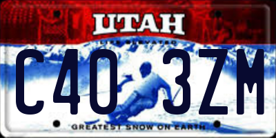 UT license plate C403ZM