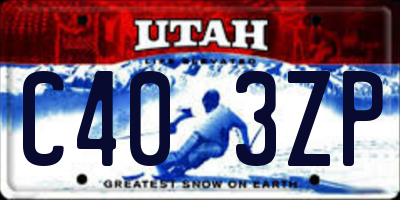 UT license plate C403ZP