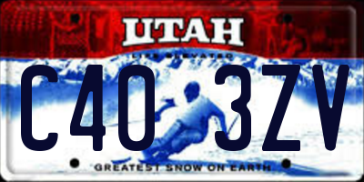 UT license plate C403ZV