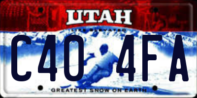 UT license plate C404FA