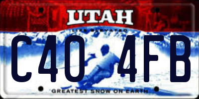 UT license plate C404FB