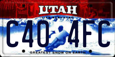 UT license plate C404FC