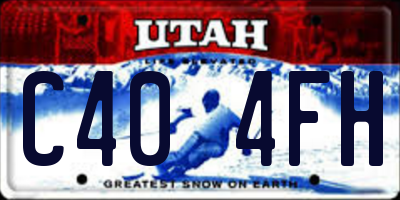 UT license plate C404FH