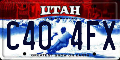 UT license plate C404FX