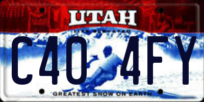 UT license plate C404FY