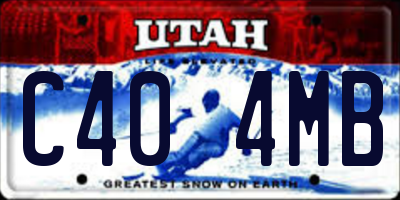 UT license plate C404MB