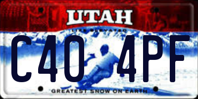 UT license plate C404PF