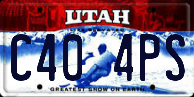 UT license plate C404PS