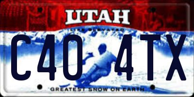 UT license plate C404TX