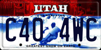 UT license plate C404WC