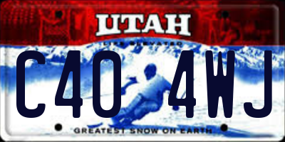 UT license plate C404WJ