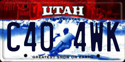 UT license plate C404WK