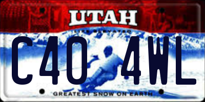 UT license plate C404WL