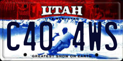 UT license plate C404WS