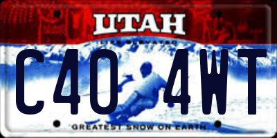 UT license plate C404WT