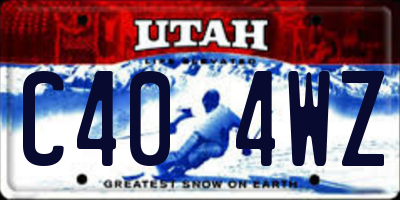 UT license plate C404WZ