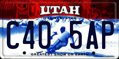 UT license plate C405AP