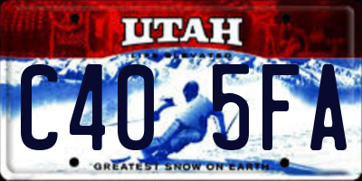 UT license plate C405FA