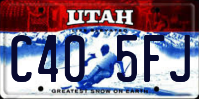 UT license plate C405FJ