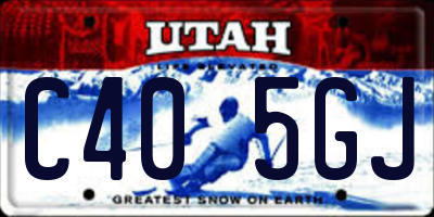 UT license plate C405GJ