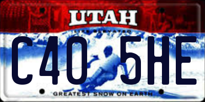 UT license plate C405HE