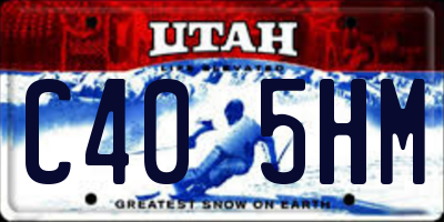 UT license plate C405HM