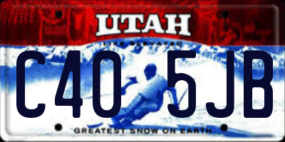 UT license plate C405JB