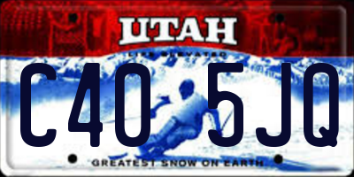 UT license plate C405JQ
