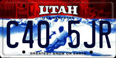 UT license plate C405JR