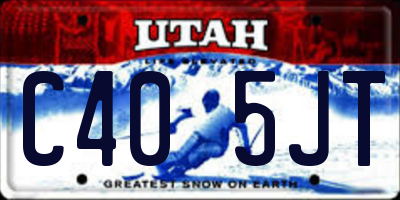 UT license plate C405JT