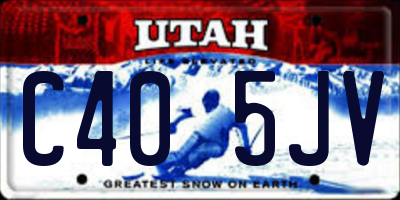 UT license plate C405JV