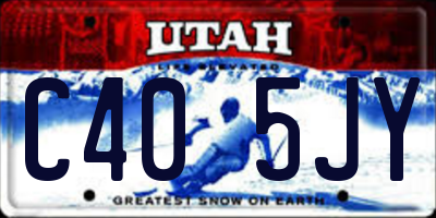 UT license plate C405JY