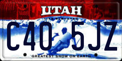 UT license plate C405JZ