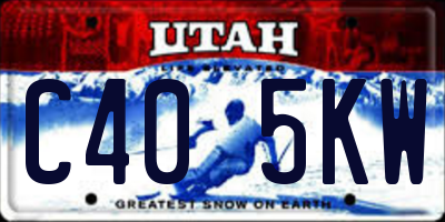 UT license plate C405KW