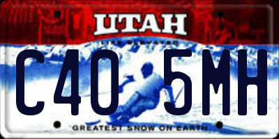 UT license plate C405MH